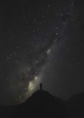 Silhouette Under the Milky Way