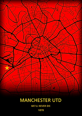Manchester United Map Art