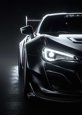 Sleek Black Sports Car Close-Up