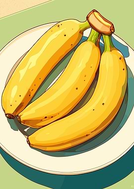 Three Bananas on a Plate