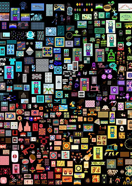 Diverse Pixel Art Collection on Black