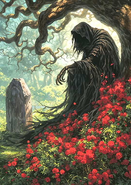 Grim Reaper in Rose Garden