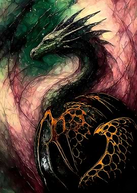 Abstract Fantasy #44 - Abstract Dragon Art