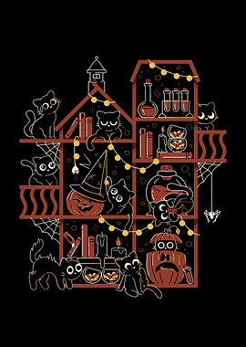 Happy Meoween Black Cat Halloween