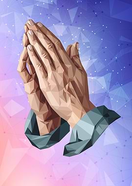Praying Hands Low poly art