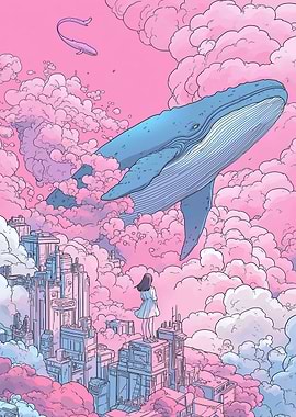 Whale in the Sky with Girl