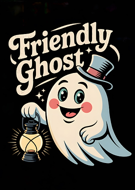 Friendly Ghost Cartoon Illustration