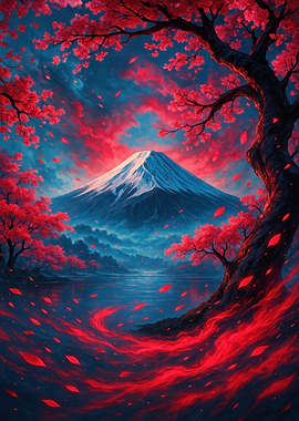 Mount Fuji with Cherry Blossoms