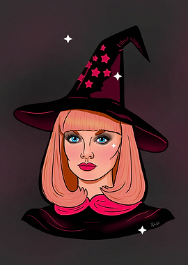 Blonde Witch with Starry Hat
