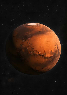 Planet Mars in Space