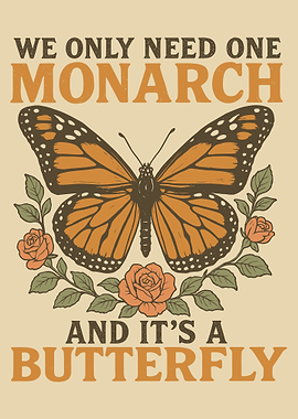 Monarch Butterfly Floral Illustration