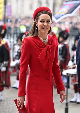 Kate Middleton in Red Ensemble