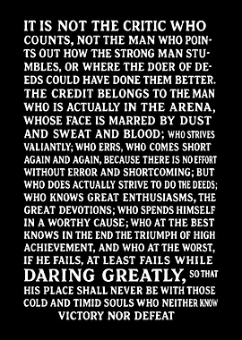 Daring Greatly Quote on Black
