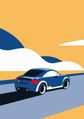 Blue Audi TT on the Road