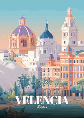 Valencia, Spain Travel Poster