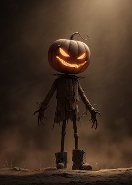 Halloween Pumpkin Scarecrow