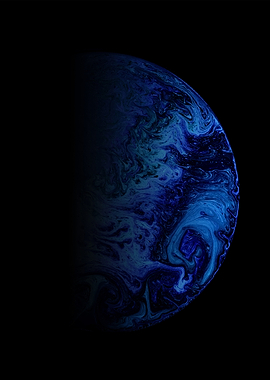 blue planet in dark space