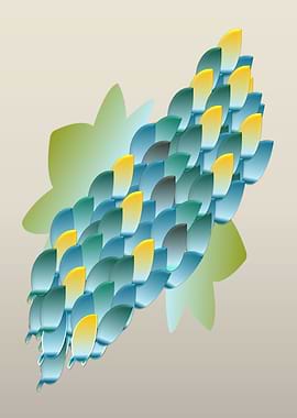 Abstract Colorful Leaf Pattern