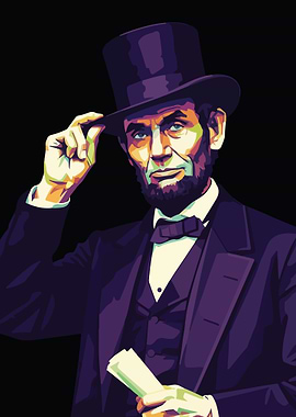 Abraham Lincoln Portrait in Pop Art Style