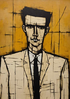 Stylized Portrait of a Man in Suit
