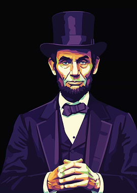 Abraham Lincoln Portrait Pop Art Style
