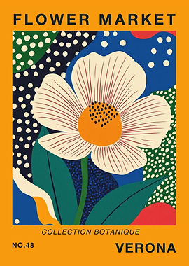 Veerona Flower Market Travel Poster