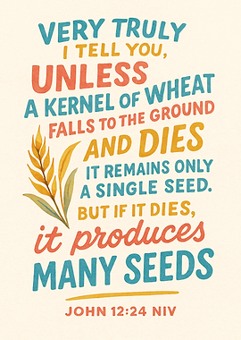 John 12:24 NIV Scripture Art