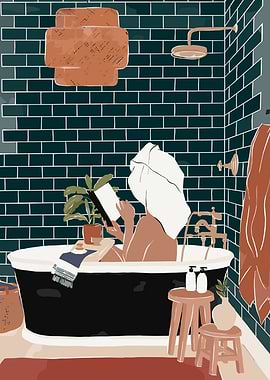 Relaxing Bath Time with a Book