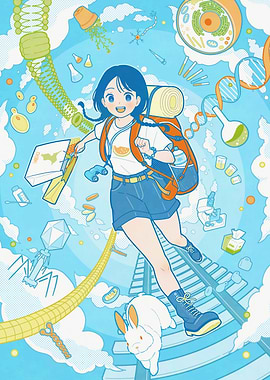 Science Adventure Anime Girl Illustration