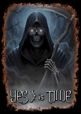 Grim Reaper with Scythe - 'Yes It is Time'