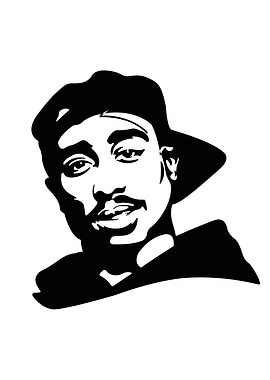 Tupac Shakur Black and White Portrait