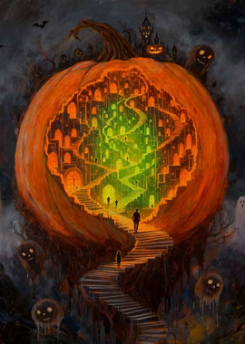 Pumpkin City with infinite stairways.
