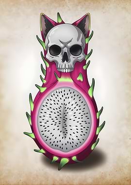 Dragon Fruit Skull Cat Hybrid