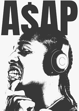 ASAP Rocky Black and White Portrait