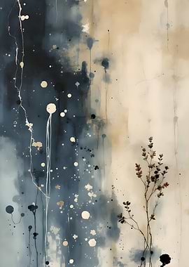 Abstract Painting with Organic Elements