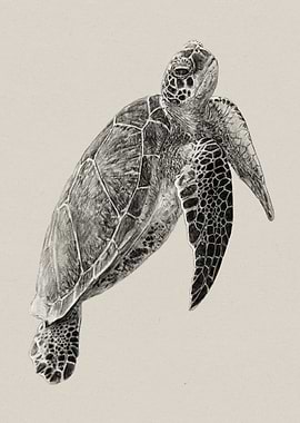 Sea Turtle Pencil Drawing