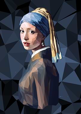Girl with the Pearl Earring Low poly art