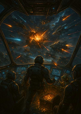 Space Battle from Cockpit View