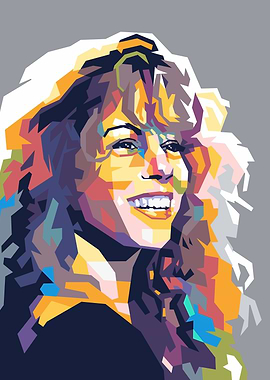 Colorful Portrait of Smiling Woman