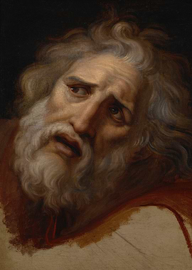 Painting of an old man's head