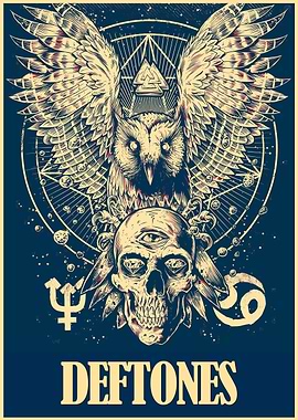 Deftones Owl and Skull Poster
