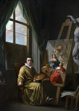 Artist in His Studio Painting