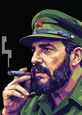 Fidel Castro Pop Art Portrait