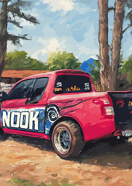Red Truck with Nook Logo