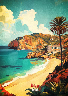 Ibiza Spain Travel Poster