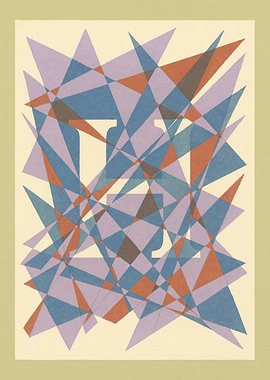 Abstract Geometric Composition with Letter 'H'