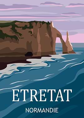 Étretat, Normandie Travel Poster