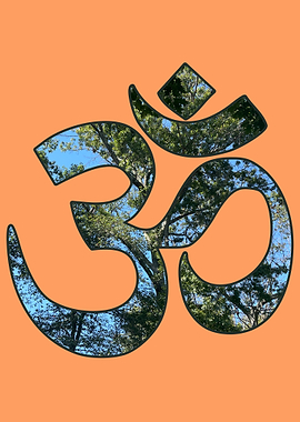 Om Symbol with Nature Fill