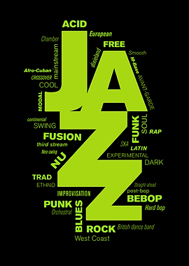 Jazz Music Styles Typography Art