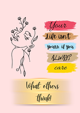 Inspirational Quote with Floral Line Art